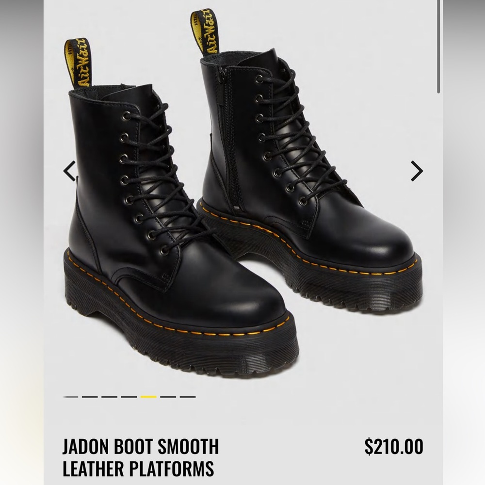DR. MARTENS | Jadon Black Polished Smooth Boot | SIZE 8 | LIKE NEW, indoor tryon